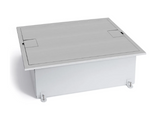 Lew Electric 12200-SS Recessed Floor Box for Concrete, Raised or Wood Floor 12 Gang - Stainless Steel