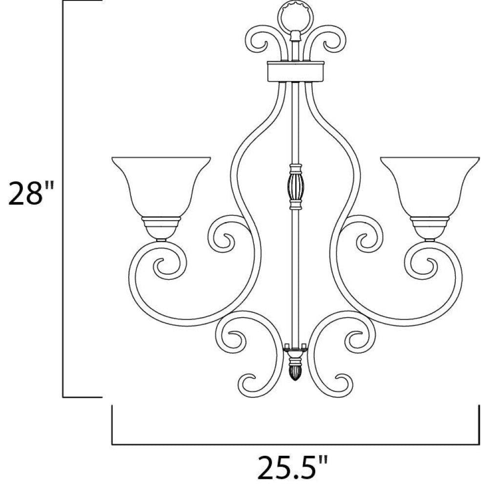 Maxim Lighting 12205FIOI Manor Chandelier Dimensions 28 inch Height 25.5 inch Width