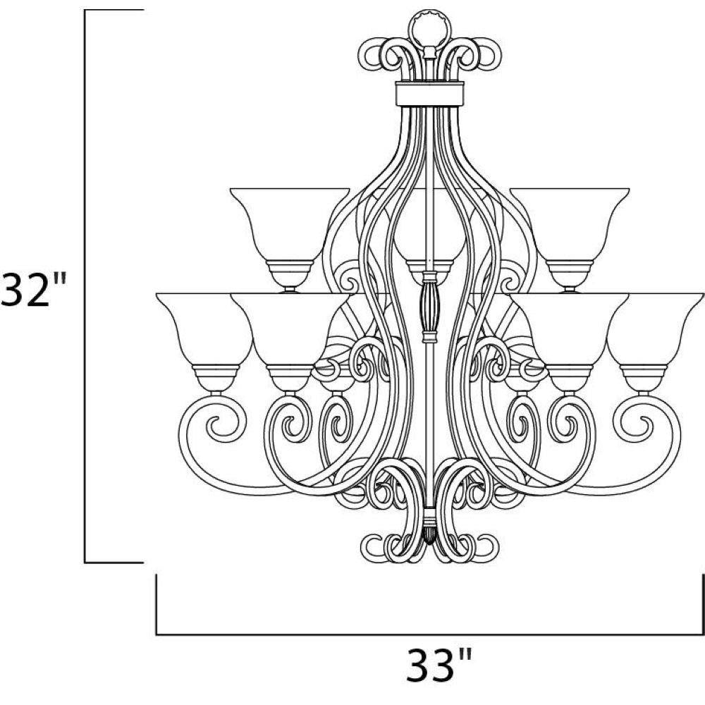 Maxim Lighting 12207FIOI Manor Chandelier Dimensions 33 Inch Wide by 32 Inch High