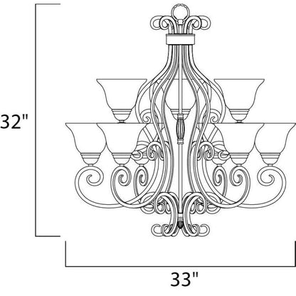 Maxim Lighting 12207FIOI Manor Chandelier Dimensions 33 Inch Wide by 32 Inch High
