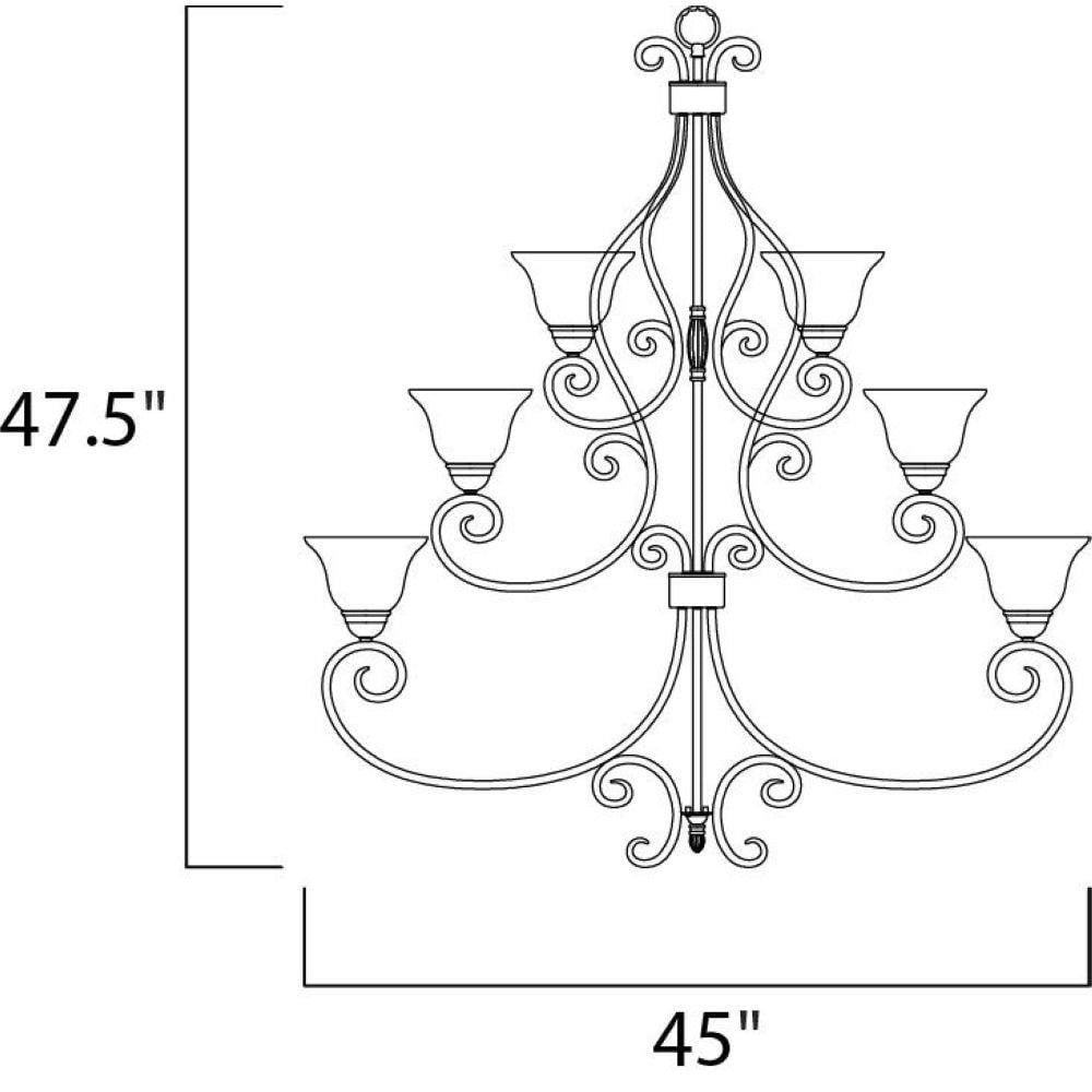 Maxim Lighting 12209FIOI Manor Chandelier Dimensions - 45 Inches Wide by 47.5 Inches High