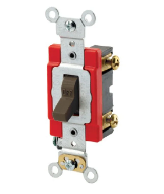 Leviton 1221-2 Toggle Switch, 20 Amp, 120/277 Volt, Brown Finish