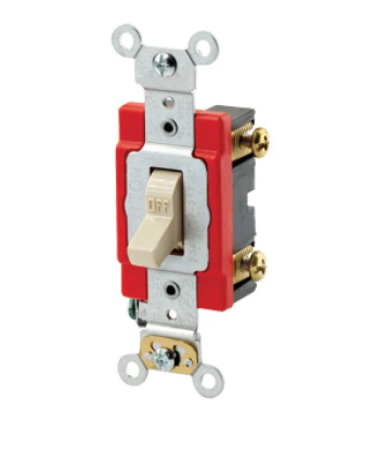 Leviton 1221-2I Toggle Switch, 20 Amp, 120/277 Volt, lvory Finish