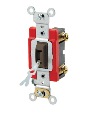Leviton 1221-2L Toggle Switch, 20 Amp, 120/277 Volt, Brown Finish