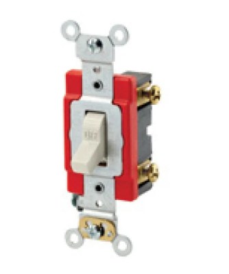 Leviton 1221-2T Toggle Switch, 20 Amp, 120 Volt, Light Almond Finish