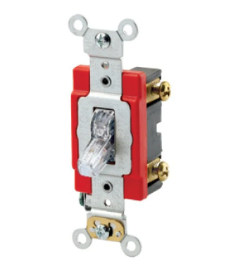 Leviton 1221-7LC Toggle Switch, 20 Amp, 277 Volt, Clear Finish