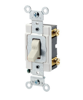 Leviton 1221-ST Toggle Switch, 20 Amp, 120/277 Volt, Light Almond Finish