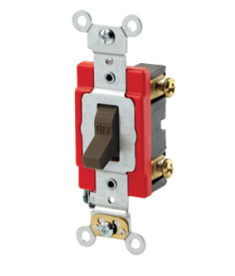 Leviton 1222-2 Toggle Switch, 20 Amp, 120/277 Volt, Brown Finish