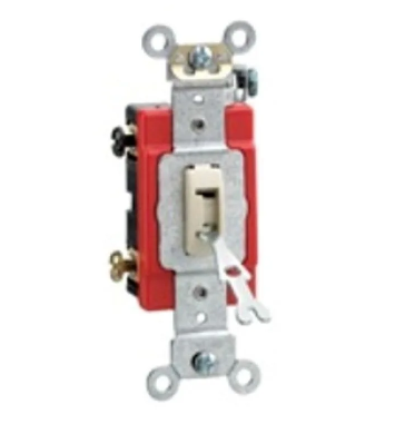 Leviton 1222-2IL Toggle Switch, 20 Amp, 120/277 Volt, lvory Finish