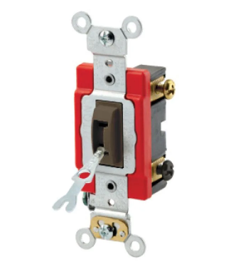 Leviton 1222-2L Toggle Switch, 20 Amp, 120/277 Volt, Brown Finish