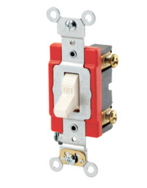 Leviton 1222-2T Toggle Switch, 20 Amp, 120/277 Volt, Light Almond Finish