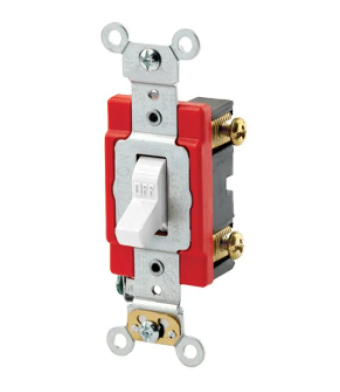Leviton 1222-2W Toggle Switch, 20 Amp, 120/277 Volt, White Finish