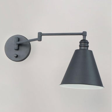 Maxim Lighting 12220HR Library 1 Light Heritage Brass Swing Arm Wall Sconce Side View
