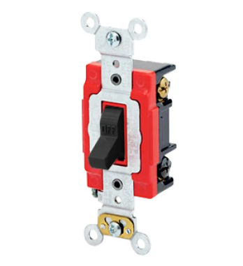 Leviton 1223-2E Toggle Switch, 20 Amp, 120/277 Volt, Black Finish