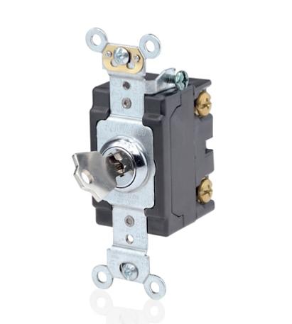 Leviton 1223-2KL Locking Toggle Switch, 20 Amp, 120/277 Volt, Black Finish