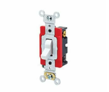 Leviton 1223-2W 3-Way Self-Grounding AC Quiet Toggle Switch, 120/277 VAC, 20 A, 800 W, 1000 VA Power Rating