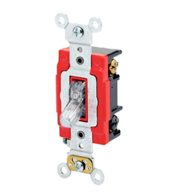 Leviton 1223-7LC Toggle Switch, 20 Amp, 277 Volt, Clear Finish