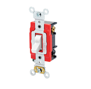 Leviton 1223-7LW Toggle Switch, 20 Amp, 277 Volt, White Finish