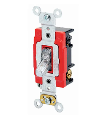 Leviton 1223-PLC Toggle Switch, 20 Amp, 120 Volt, Clear Finish