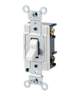 Leviton 1223-SW Toggle Switch, 20 Amp, 120/277 Volt, White Finish