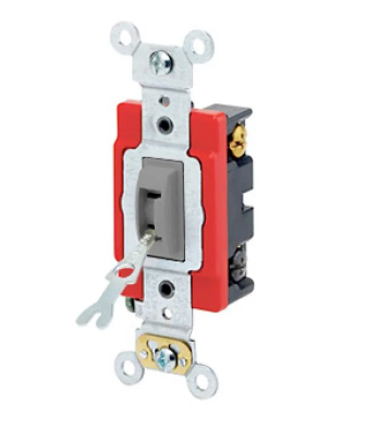 Leviton 1224-2GL Toggle Switch, 20 Amp, 120/277 Volt, Gray Finish