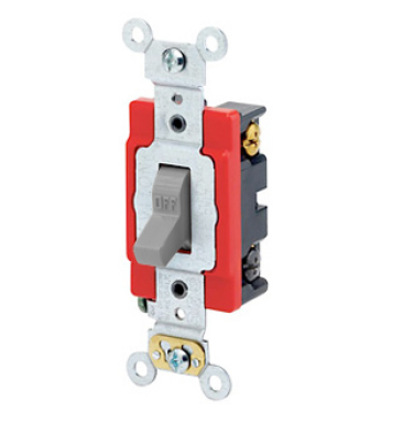 Leviton 1224-2GY Toggle Switch, 20 Amp, 120/277 Volt, Gray Finish