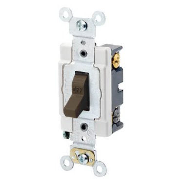 Leviton 1224-S Locking Toggle Switch, 20 Amp, 120/277 Volt, Brown Finish