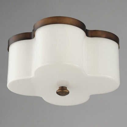 Maxim Lighting 12240WTNAB Clover 2 Light 13.5 Inch Natural Aged Brass Flush Mount Ceiling Light - Close-Up Angle View