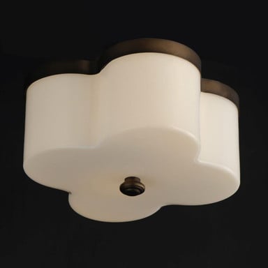 Maxim Lighting 12240WTNAB Clover 2 Light 13.5 Inch Natural Aged Brass Flush Mount Ceiling Light - Dark Background Angle View