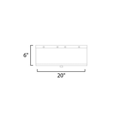 Maxim Lighting 12244OFSBR Clover 4 Light Flush Mount Ceiling Light - Dimension Diagram 20 inch wide 6 inch tall