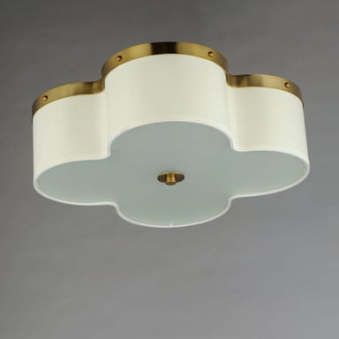 Maxim Lighting 12244OFSBR Clover 4 Light Satin Brass Flush Mount Ceiling Light - Bottom Angle View