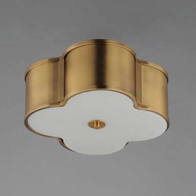 Maxim Lighting 12247WTNAB Clover 2 Light 14 Inch Natural Aged Brass Flush Mount Ceiling Light - Installed Top View