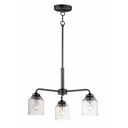 Maxim Lighting 12260CDSN Acadia 3 Light Chandelier with Clear Seedy Glass Shades and Rod Stem