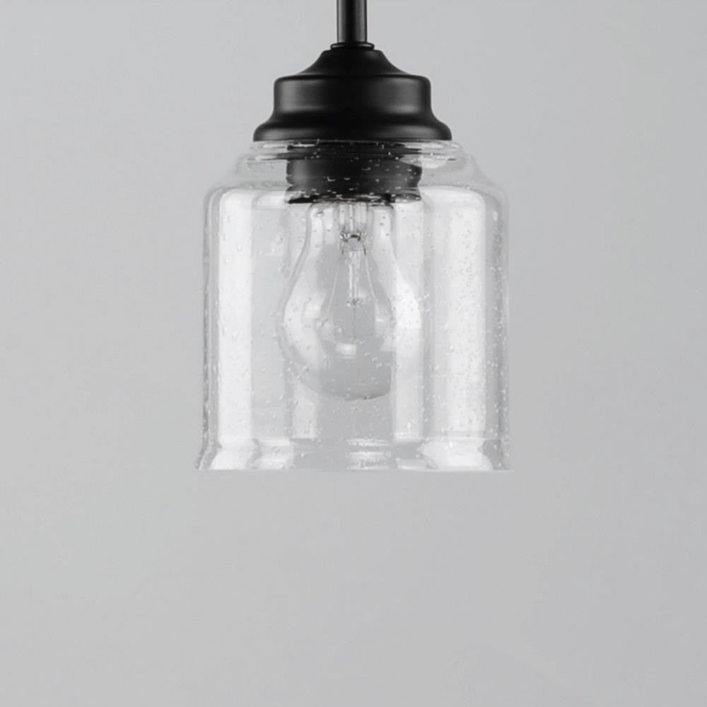 Maxim Lighting 12260CDSN Acadia Chandelier Clear Seedy Glass Shade Close-Up Detail