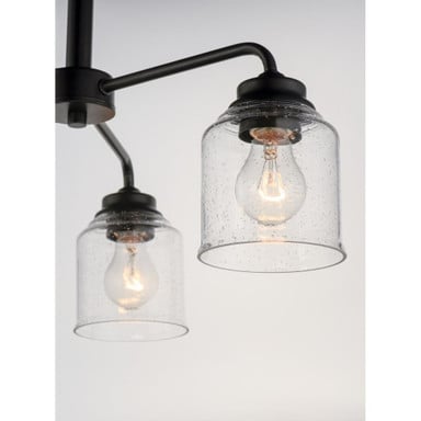 Maxim Lighting 12260CDSN Acadia Chandelier Two Glass Shades and Curved Arm Detail