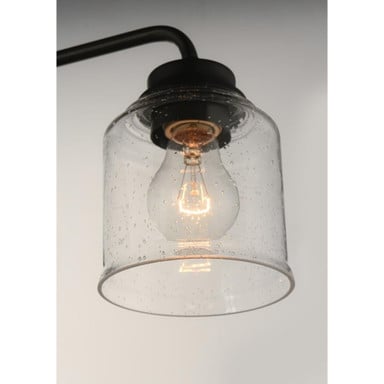 Maxim Lighting 12260CDSN Acadia Chandelier Single Glass Shade Lit Detail View