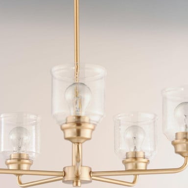 Maxim Lighting 12266CDHR Acadia 5 Light Heritage Brass Chandelier - Top Arm Close Up