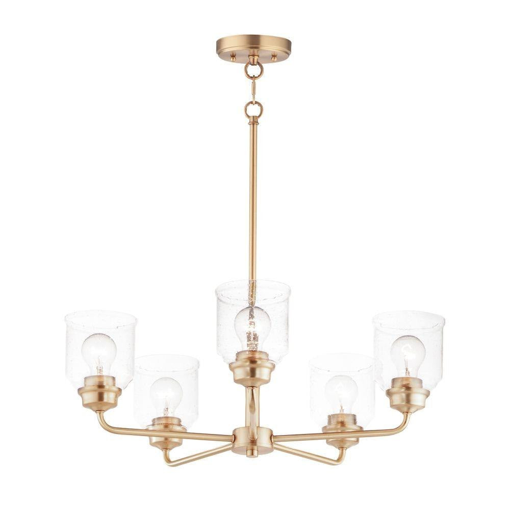 Maxim Lighting 12266CDHR Acadia 5 Light Heritage Brass Chandelier Ceiling Light - Full View