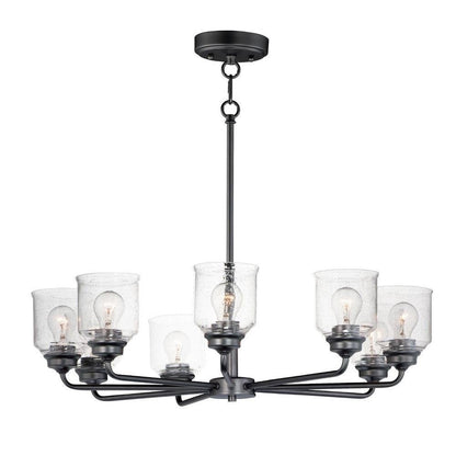 Maxim Lighting 12268CDBK Acadia 8 Light 32 Inch Matte Black Chandelier - front view
