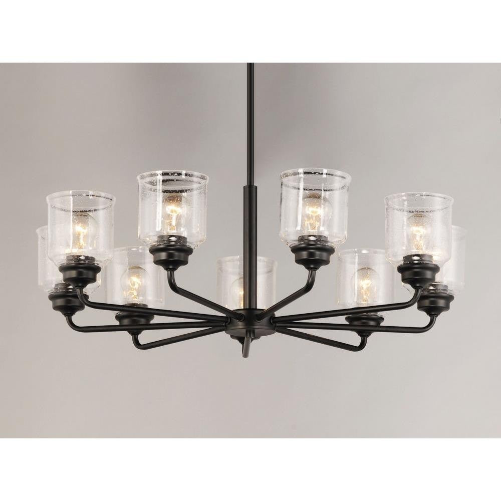 Maxim Lighting 12268CDBK Acadia 8 Light Matte Black Chandelier - close-up detail view