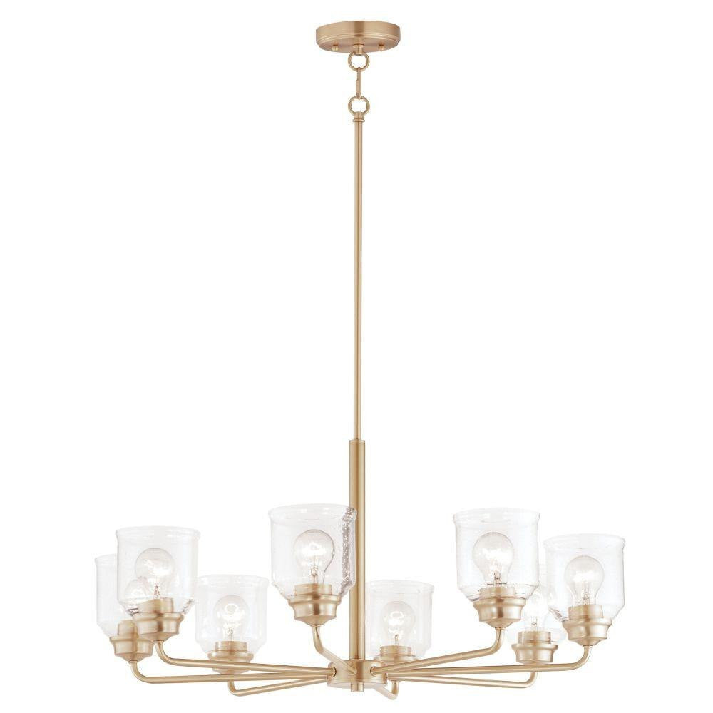 Maxim Lighting 12268CDHR Acadia 8 Light Heritage Brass Chandelier Ceiling Light