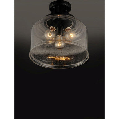Maxim Lighting 12271CDBK Acadia Semi Flush Mount Installed Ceiling View Matte Black Finish