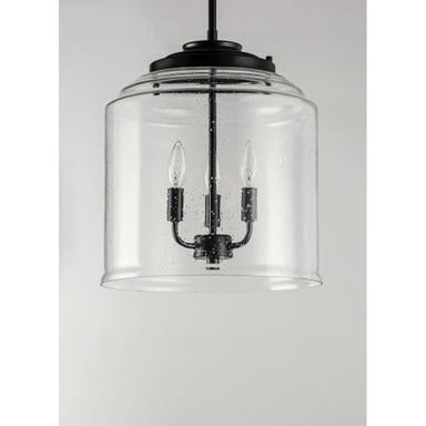 Maxim Lighting 12273CDBK Acadia 3 Light Pendant in Matte Black - angled front view