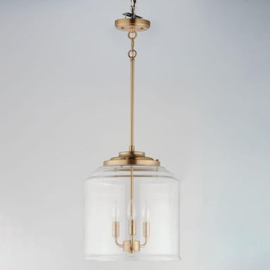 Maxim Lighting 12273CDHR Acadia 3 Light Heritage Brass Pendant Ceiling Light - Full View with Background