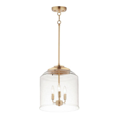 Maxim Lighting 12273CDHR Acadia 3 Light Heritage Brass Pendant Ceiling Light - Full View on White