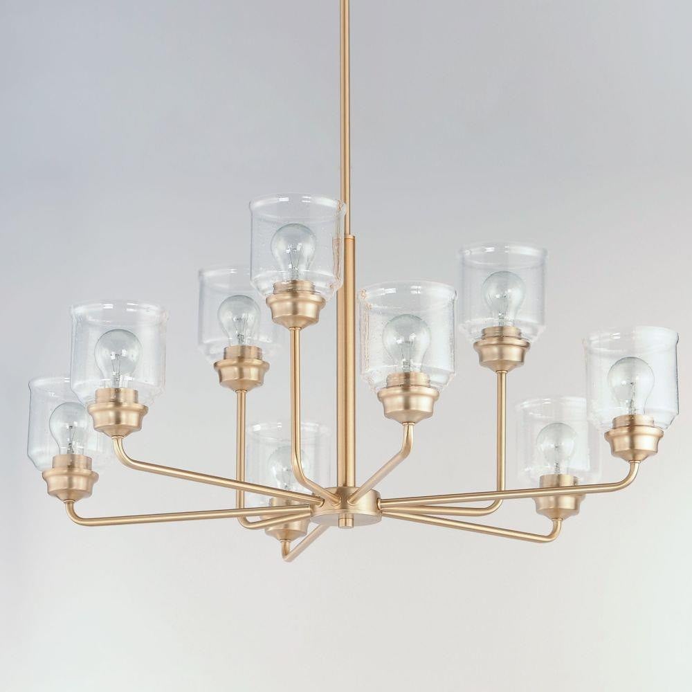 Maxim Lighting 12277CDHR Acadia 9 Light Heritage Brass Chandelier - Close-Up Detail View