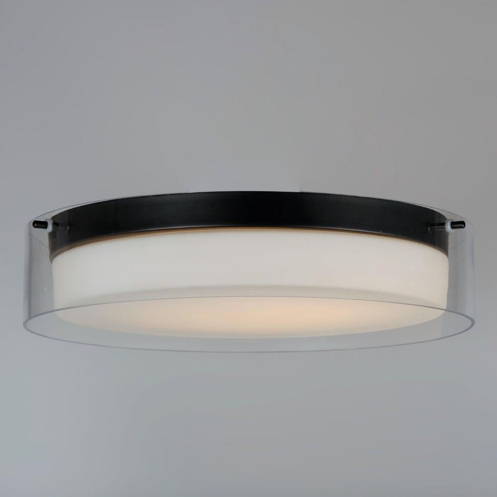 Maxim Lighting 12286CLSWBK Duo Black Flush Mount Ceiling Light Side View