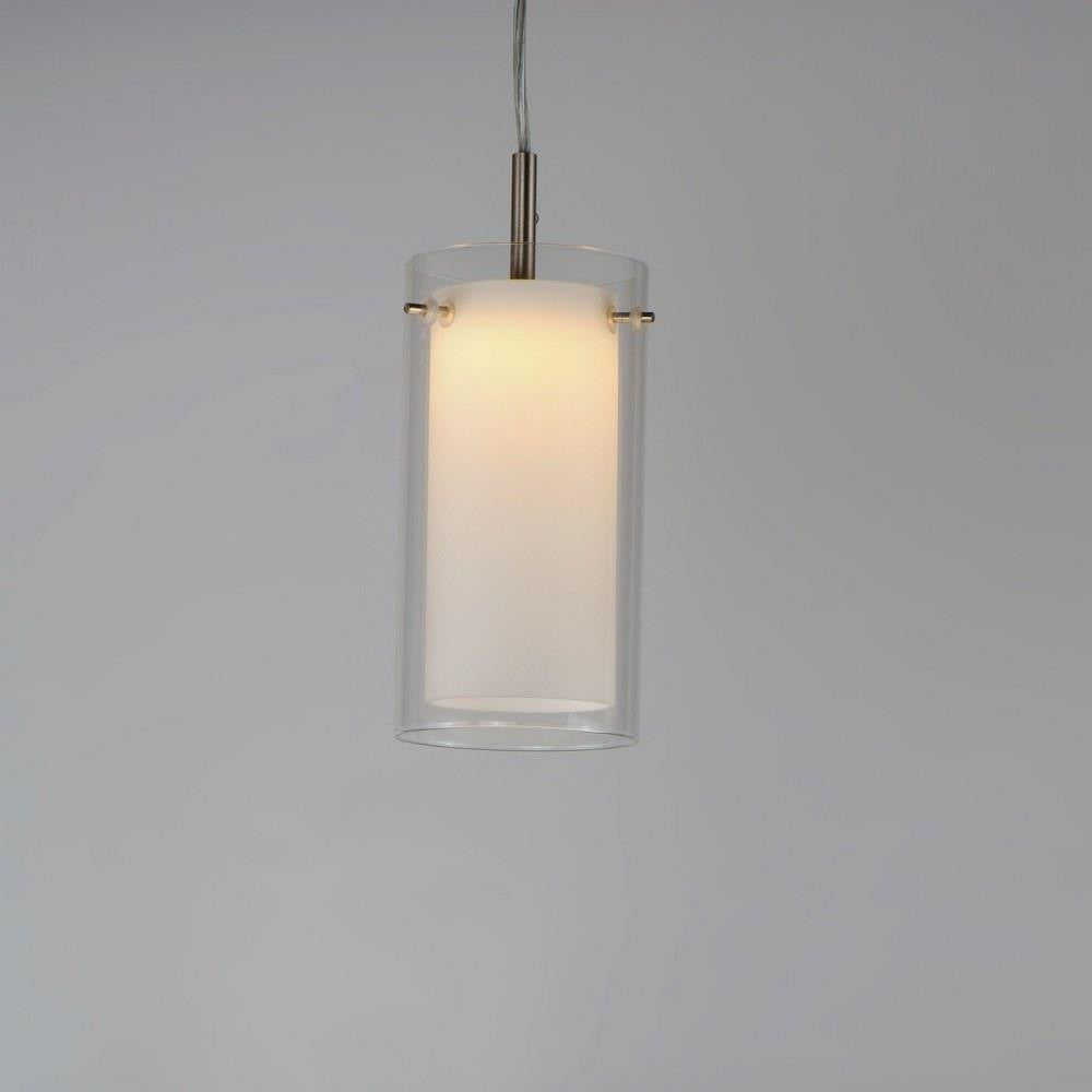 Maxim Lighting 12289CLSWSN Duo Satin Nickel Mini Pendant Illuminated