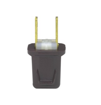 Leviton 123-PE Plug, Straight Blade, Residential Grade, 10 Amp, 125 Volt, NEMA 1-15P, 2-Pole, 2-Wire, Polarized, Non-Grounding - Black