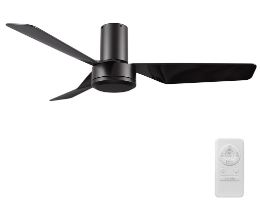 Carro USA CFR443N2-N10-B2-1-FM Caerus Contemporary Black 44" Home Ceiling Fan, Black Finish